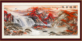 鸿运当头流水生财国画