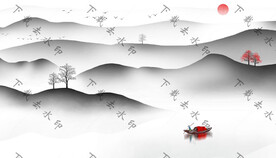 水墨意境山水画