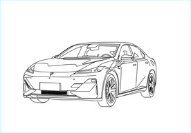 新能源汽车线描