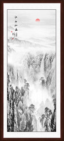 竖幅水墨画
