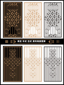 装饰屏风隔断施工雕刻矢量