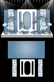 蓝色婚礼现场KT板