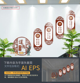 道德讲堂楼梯文化墙