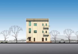 办公楼侧面外观设计案例效果图