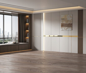 现代卧室 空场景 