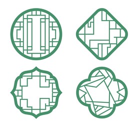 中式传统花格窗格装饰花纹