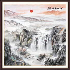 方形山水画