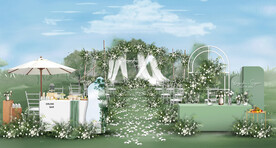 白色户外仪式区