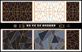 装饰底纹屏风隔断雕花矢量