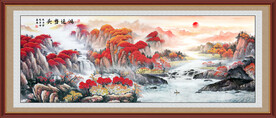 鸿运当头山水画