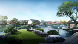 古建庭院景观效果图