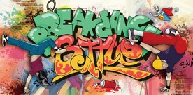 欧美风街头涂鸦餐饮酒吧背景墙