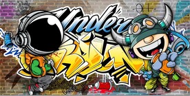 欧美风街头涂鸦餐饮酒吧背景墙