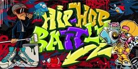 欧美风街头涂鸦餐饮酒吧背景墙