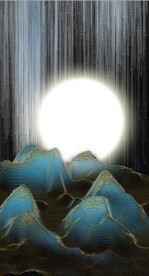 现代风抽象金色山脉装饰画