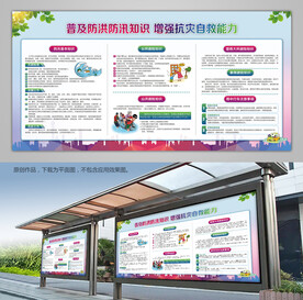 防洪防汛科普知识展板灯箱海报