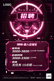 酒吧招聘海报