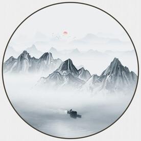 水墨山水画禅意山水