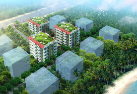 海景多层住宅公寓鸟瞰图