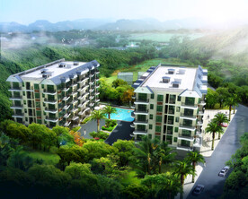 多层住宅公寓鸟瞰图