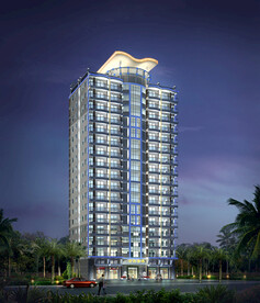 高层住宅公寓夜景效果图