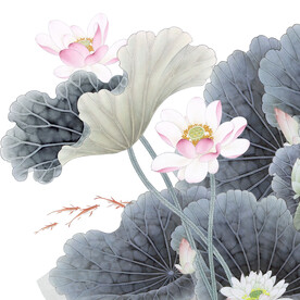 轻奢装饰画 荷花荷叶