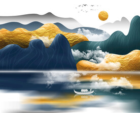 轻奢装饰画 新中式山水画