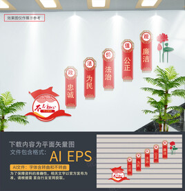 政法干警楼梯文化墙