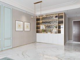 现代极简 轻奢餐厅 空场景