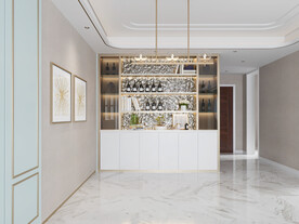 现代餐厅场景 桌椅空景