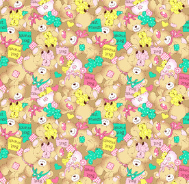 数码乱花卡通小熊