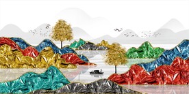 轻奢装饰画 新中式山水画