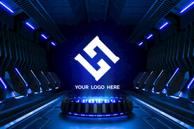 蓝色科技舞台海报背景