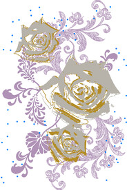 数码玫瑰花裁片