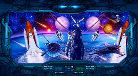 太空舱星空宇航员