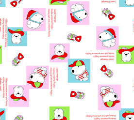 数码卡通狗狗印花