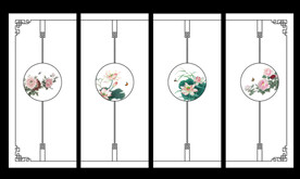 高清分层透明底推拉门打印图