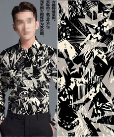 数码印花 男装潮牌几何泥彩大牌