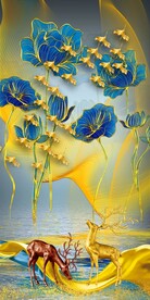 现代轻奢麋鹿装饰画