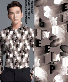 数码印花 男装潮牌几何字母大牌