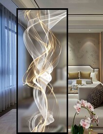 高清分层透明底屏风玻璃打印图