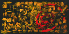 轻奢装饰画 抽象金色方块