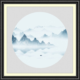 圆形水墨画