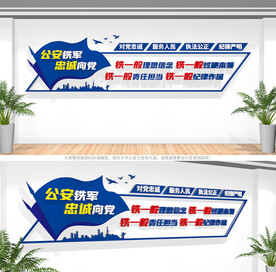 四个铁一般公安文化墙