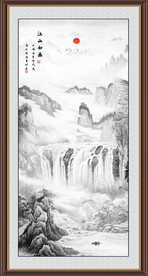 竖幅山水画
