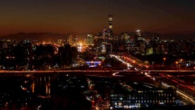 北京城市时光倒流日落