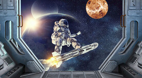 宇宙太空星球宇航员背景墙