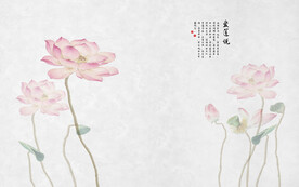 荷花背景墙