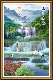 竖幅玄关山水画