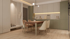 现代简约奶油风餐庭餐边柜